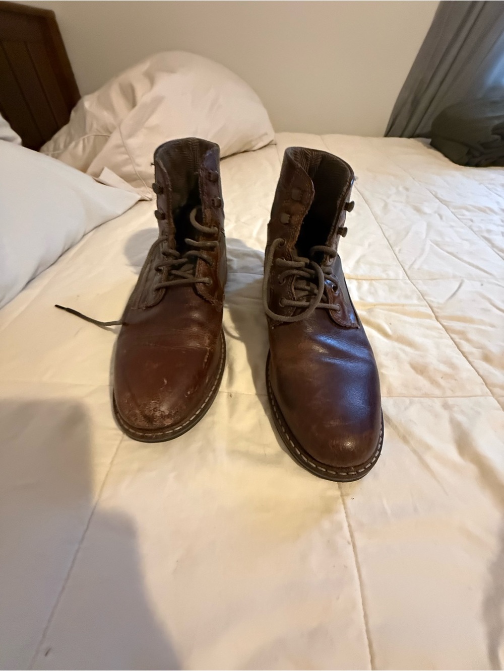 Men's Brown Leather Lace-Up Boots